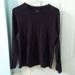 Lands' End women's long sleeve shirt dark brown medium